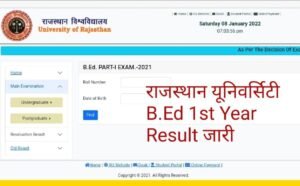 Rajasthan University BED 1st Year Result Out, Check Your Bed Result By ...