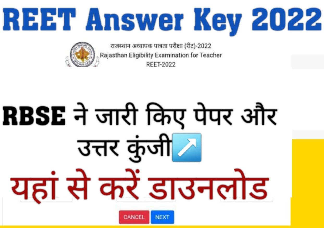 REET Exam 2022 Question Paper & Answer Key रीट 2022 उत्तर कुंजी nExamHive